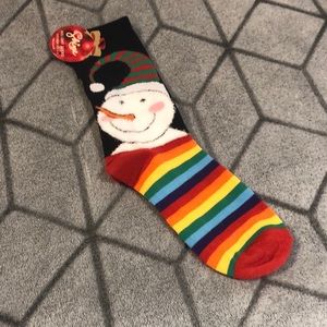 Rainbow Snowman Socks